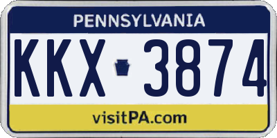 PA license plate KKX3874