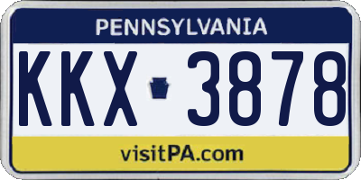 PA license plate KKX3878