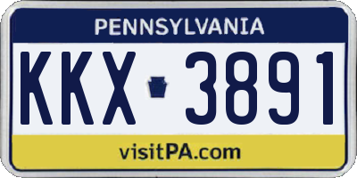 PA license plate KKX3891