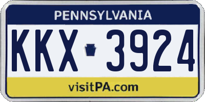 PA license plate KKX3924
