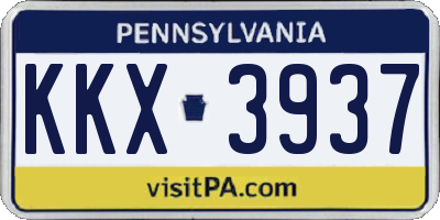 PA license plate KKX3937