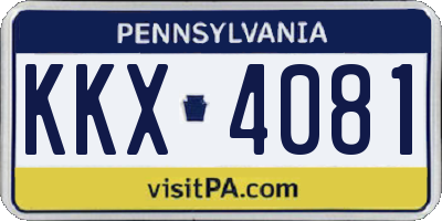 PA license plate KKX4081