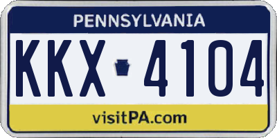 PA license plate KKX4104