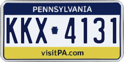 PA license plate KKX4131