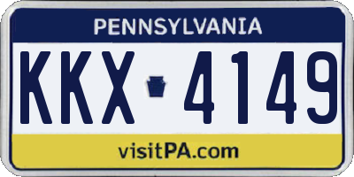 PA license plate KKX4149