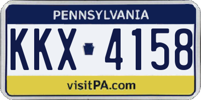 PA license plate KKX4158