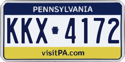 PA license plate KKX4172