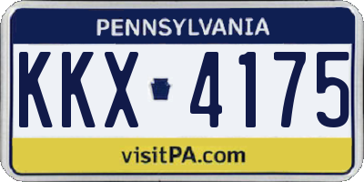PA license plate KKX4175
