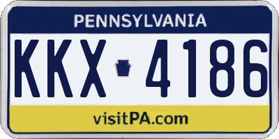 PA license plate KKX4186