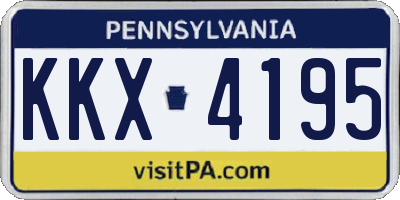 PA license plate KKX4195