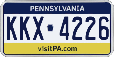 PA license plate KKX4226