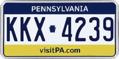 PA license plate KKX4239