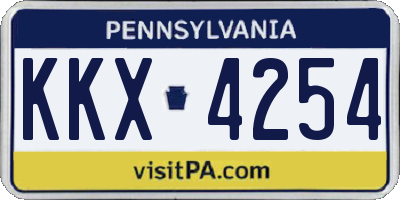 PA license plate KKX4254