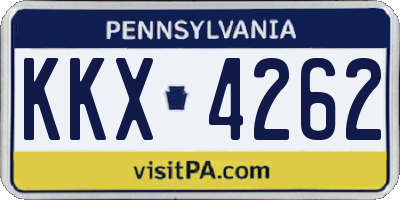 PA license plate KKX4262