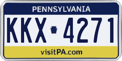 PA license plate KKX4271
