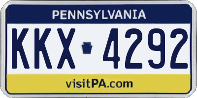 PA license plate KKX4292