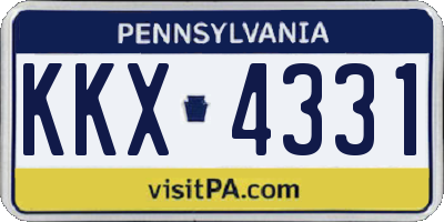 PA license plate KKX4331