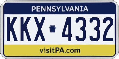 PA license plate KKX4332