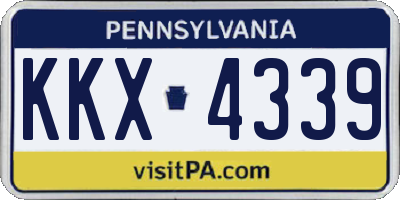 PA license plate KKX4339