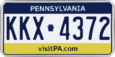 PA license plate KKX4372