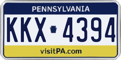PA license plate KKX4394