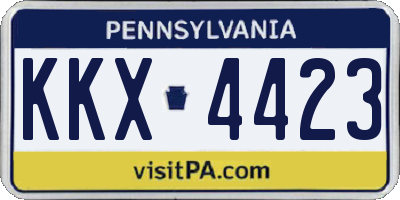 PA license plate KKX4423