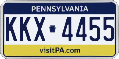 PA license plate KKX4455