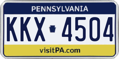 PA license plate KKX4504