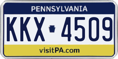 PA license plate KKX4509