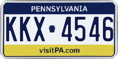 PA license plate KKX4546