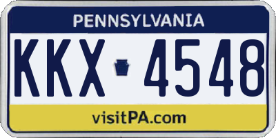 PA license plate KKX4548