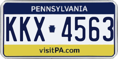 PA license plate KKX4563