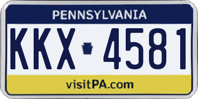 PA license plate KKX4581