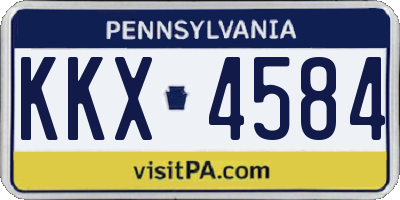 PA license plate KKX4584