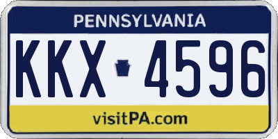 PA license plate KKX4596