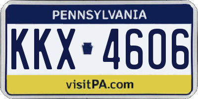 PA license plate KKX4606