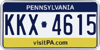 PA license plate KKX4615
