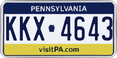 PA license plate KKX4643
