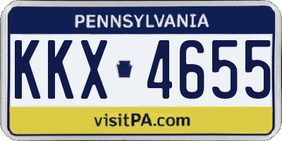 PA license plate KKX4655