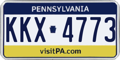 PA license plate KKX4773
