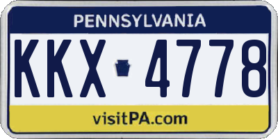 PA license plate KKX4778