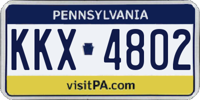 PA license plate KKX4802