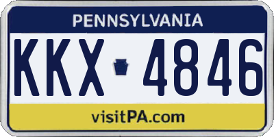 PA license plate KKX4846