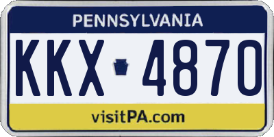 PA license plate KKX4870