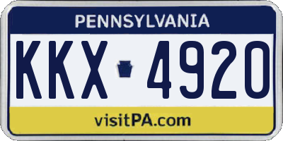 PA license plate KKX4920