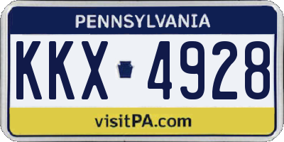 PA license plate KKX4928