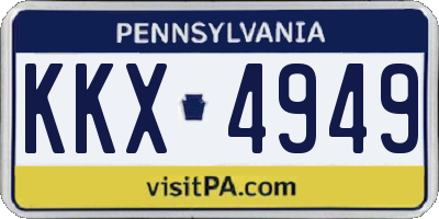 PA license plate KKX4949