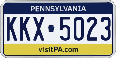 PA license plate KKX5023