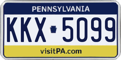 PA license plate KKX5099