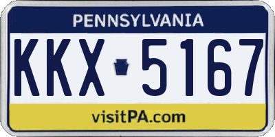 PA license plate KKX5167